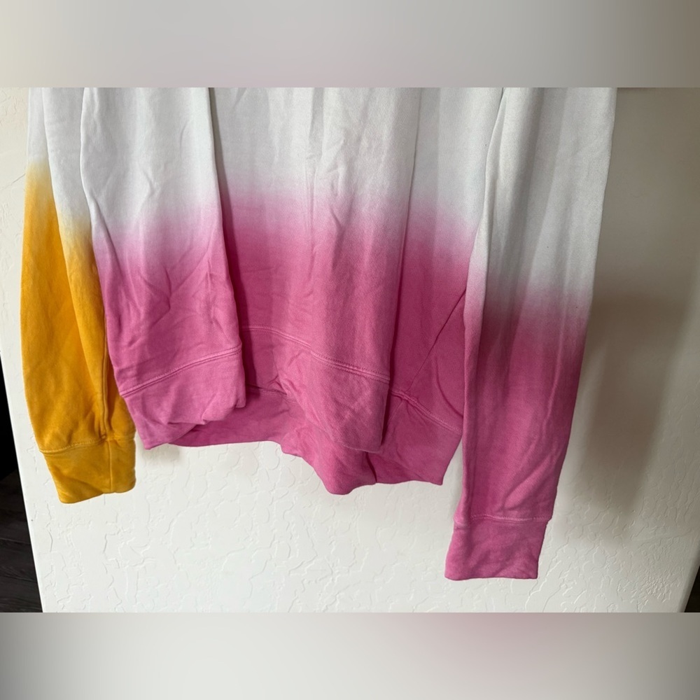 Sundry|Boho Dip dyed ombré  Pink and Yellow Crewneck Sweatshirt•••size large - Picture 4 of 13